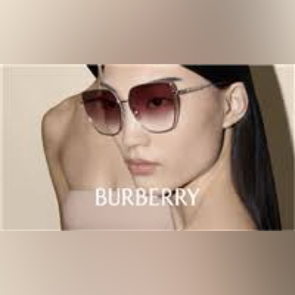 NEW‼️BURBERRY BE3143 Alexis Silver Square with Gray Gradient Lens
